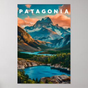 Affiche Patagonie Argentine Lieu de voyage célèbre