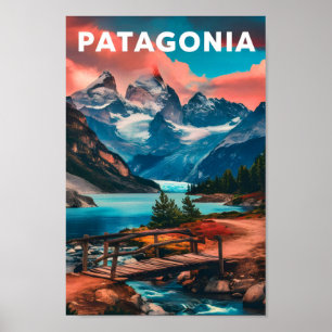 Affiche Patagonie Argentine Lieu de voyage célèbre