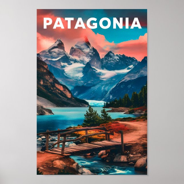 Affiche Patagonie Argentine Lieu de voyage célèbre (Devant)