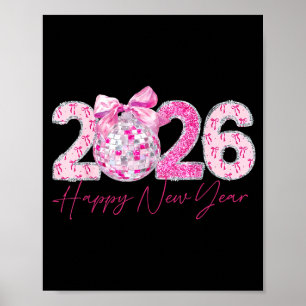 Affiche Patch boule disco Nouvel An 2026 heureux