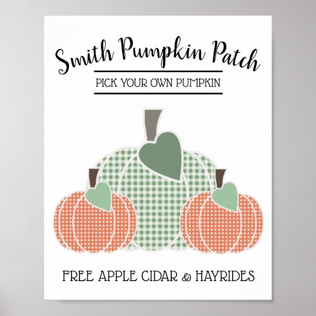 Affiche Patch de Citrouille Plaid Automatique Personnalisé (Devant)