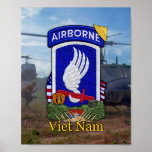 Affiche Patch de guerre de l'Armée 173e ABN BDE Vietnam