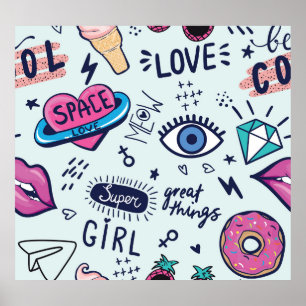 Affiche Patch de mode : Stickers Pop Art.