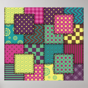 Affiche Patchwork : Arrière - plan Motif divers