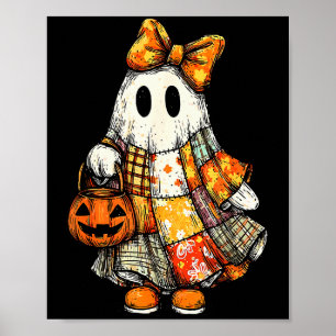 Affiche Patchwork de fantôme de Halloween pour les amateur
