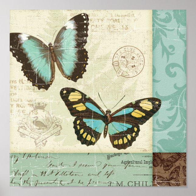 Affiche Patchwork papillon (Devant)