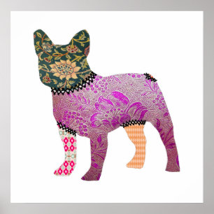 Affiche Patchwork Pet Chien de taule français Imprimer