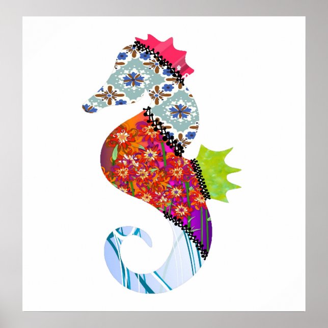 Affiche Patchwork Pet Seehorse Imprimer (Devant)