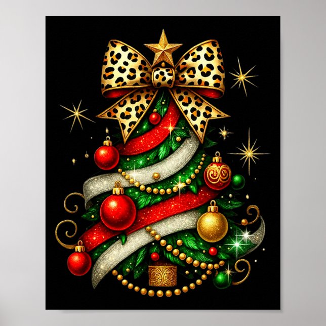 Affiche Patchwork Xmas Merry Christmas Tree Coquette Leopa (Devant)