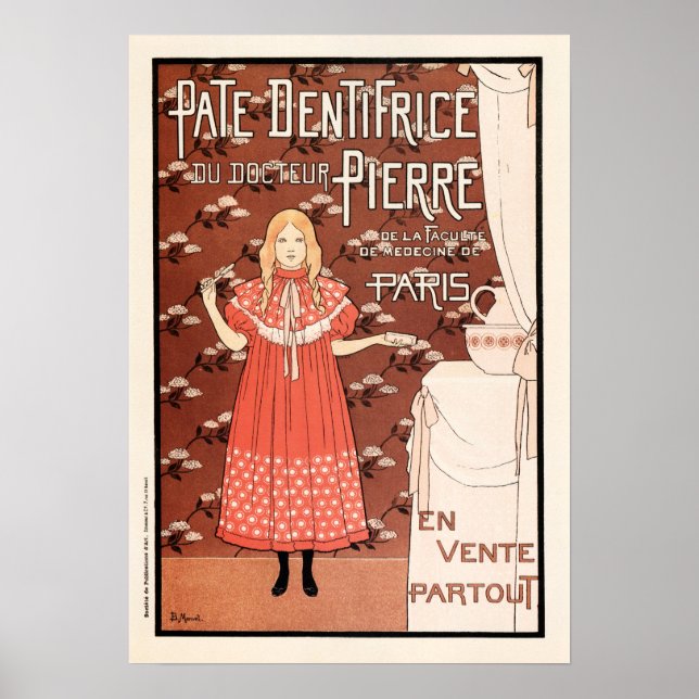 Affiche PATE DENTIFRICE Français Paris dentifrice Brosse à (Devant)