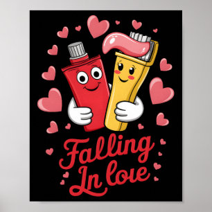 Affiche Pâte dentifrice Saint-Valentin Brosse à dents Amou