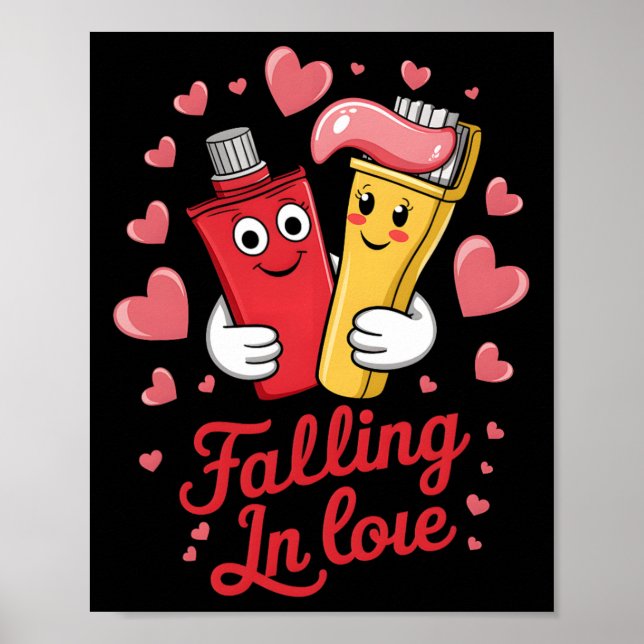 Affiche Pâte dentifrice Saint-Valentin Brosse à dents Amou (Devant)