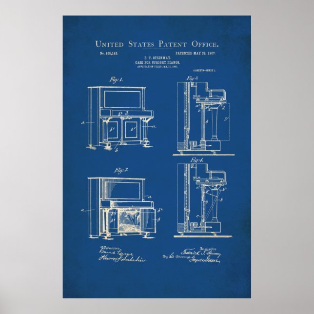 Affiche Patent - Upright Piano - (Devant)
