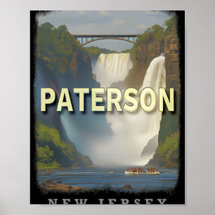 Affiche Paterson New Jersey Nj Merveilleux Monde des Chute