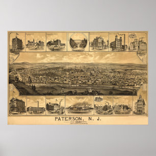 Affiche Paterson New Jersey Railroad Sites naturels