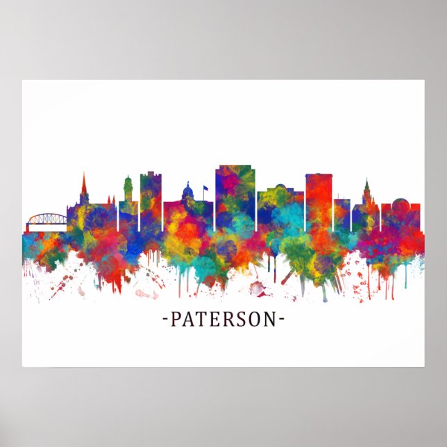 Affiche Paterson New Jersey Skyline (Devant)