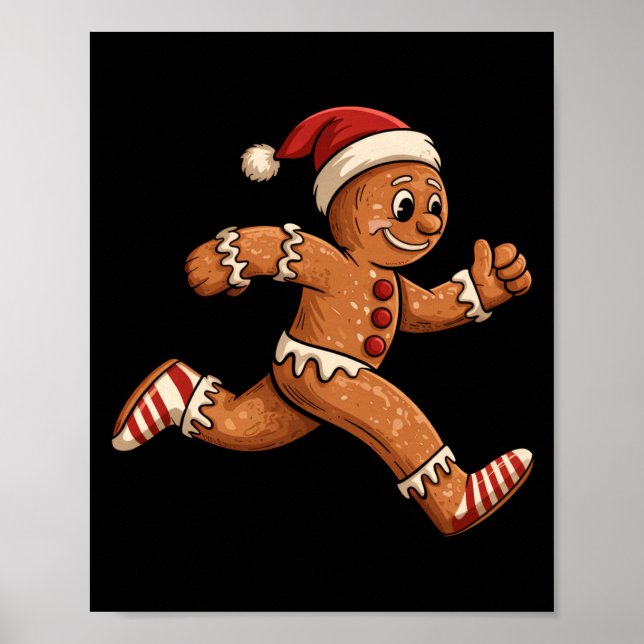 Affiche Pâtes de Noël en pain d'épice de course drôles Pyj (Devant)