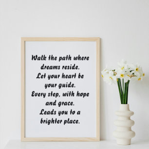 Affiche Path of Dreams inspiration mini poem