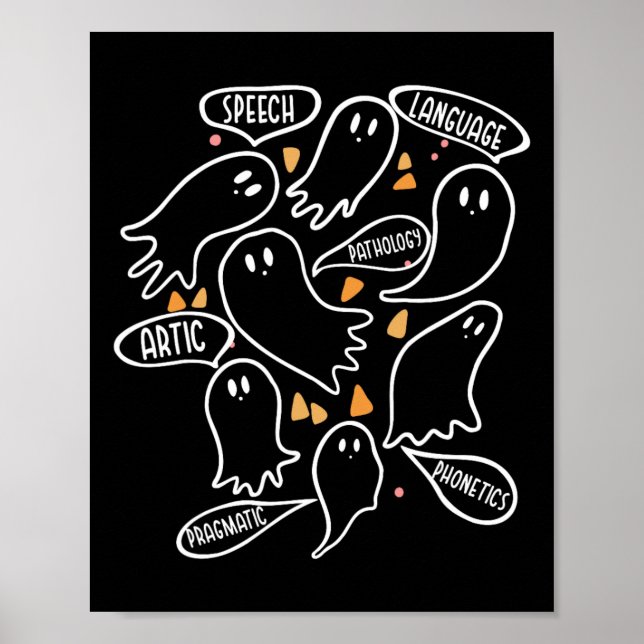 Affiche Pathologue du langage slp - Drôle Halloween (Devant)