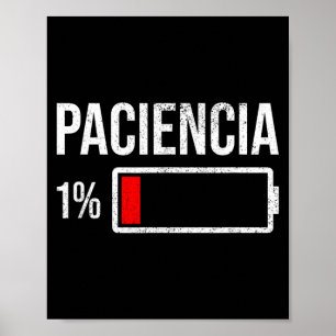 Affiche Patience 1 Patience À 1 Batterie Faible Humour Drô