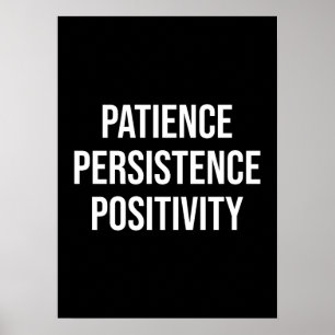 Affiche Patience, Persistance, Positivité - Gym, Hustle