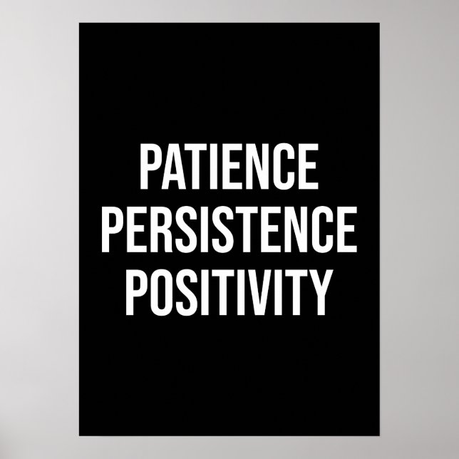Affiche Patience, Persistance, Positivité - Gym, Hustle (Devant)