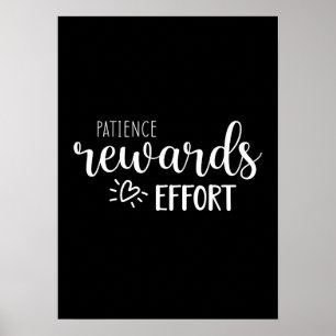 Affiche Patience Récompense Effort, Réussite Hustle Gym