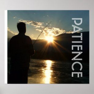 Affiche Patience Sunset Fisherman Silhouette