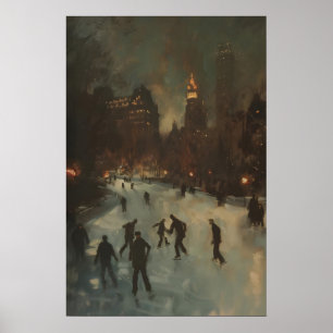 Affiche Patin à glace dans le parc central de la ville, vi