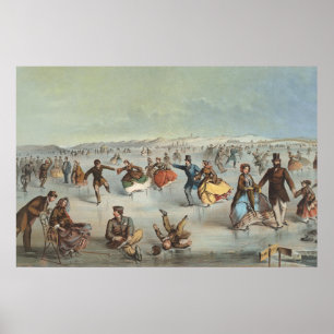 Affiche Patinage à Central Park, New York