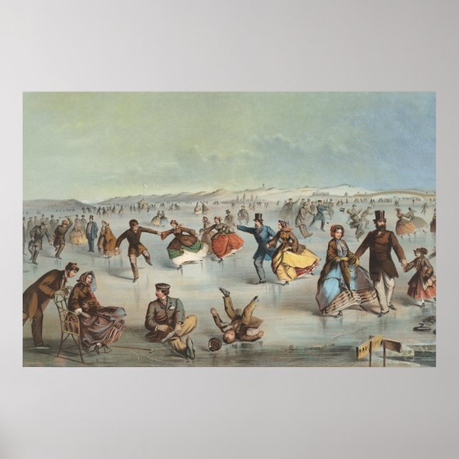 Affiche Patinage à Central Park, New York (Devant)