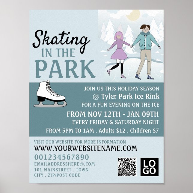 Affiche Patinage dans le parc, patinoire patinoire Publici (Devant)