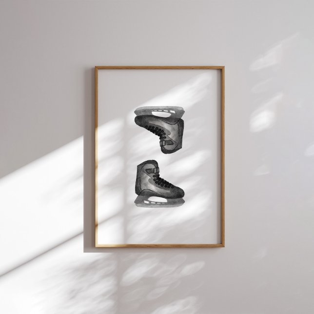 Affiche Patinage de hockey sur glace noir (Créateur téléchargé)