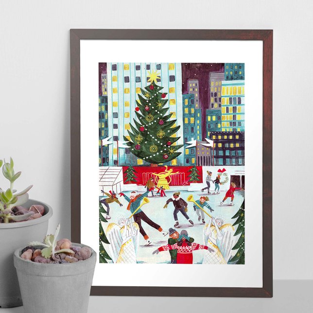 Affiche patinage de Noël au centre Rockefeller de New York (Créateur téléchargé)