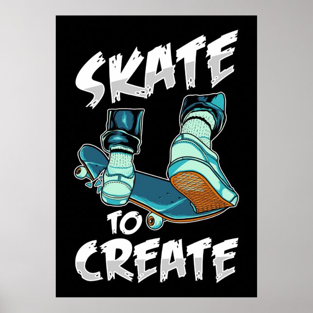 Affiche Patinage de planche à roulettes pour créer (Devant)