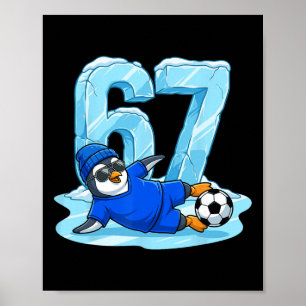 Affiche Patinage de soccer de pingouin 67 Glissade de glac