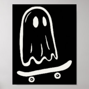Affiche Patinage fantôme radical de Halloween planche à ro