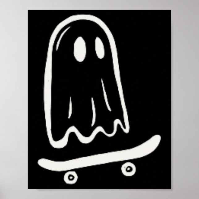 Affiche Patinage fantôme radical de Halloween planche à ro (Devant)