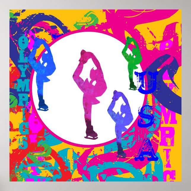 AFFICHE PATINAGE OLYMPIQUE  (Devant)