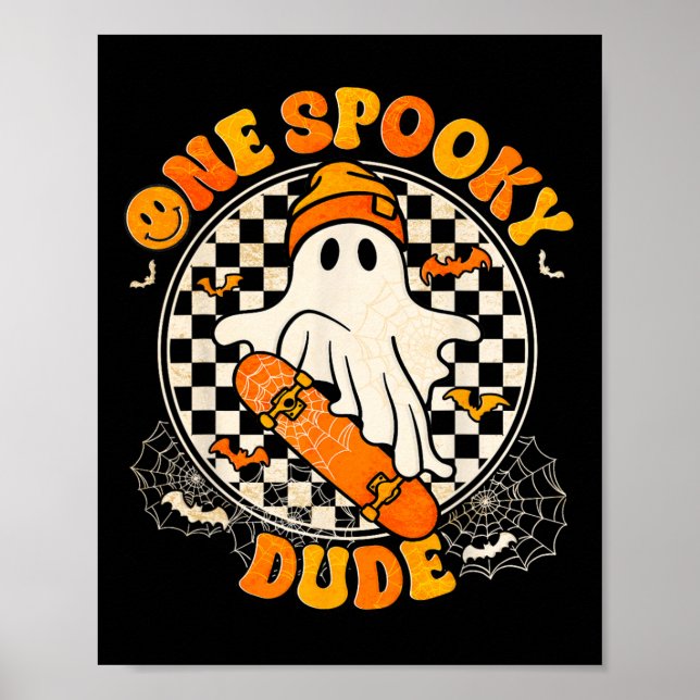Affiche Patinage super Un Éffrayant Garçon Halloween à (Devant)