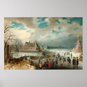 Affiche Patinage sur Amstel River, van Breen Fine Art Post