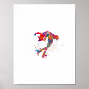 Affiche Patinage sur glace aquarelle
