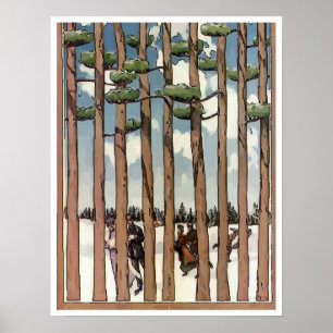 Affiche Patinage Sur Glace Dans Les Arbres