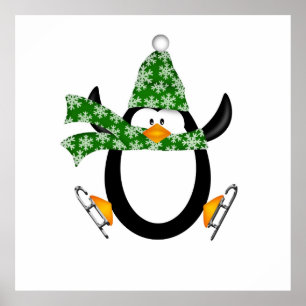Affiche Patinage sur glace pingouin avec sac Casquette et 