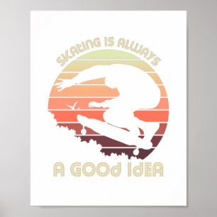 Affiche Patinage vintage dans la jungle