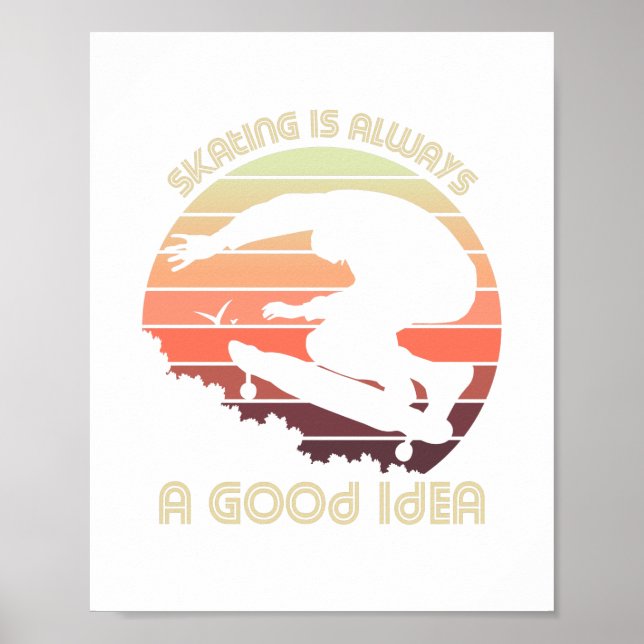 Affiche Patinage vintage dans la jungle (Devant)