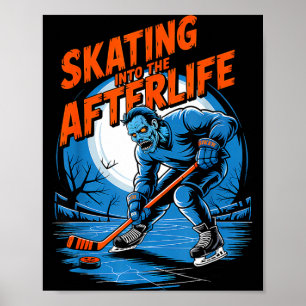 Affiche Patiner dans l'au-delà drôles zombies de hockey