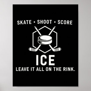 Affiche Patiner Tirer Marquer Patinoire de hockey sur glac