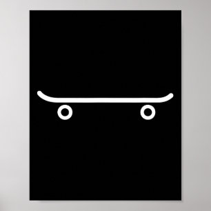 Affiche Patineta de skateboard blanche planche à roulettes