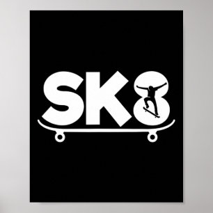 Affiche Patineur drôle en skateboard